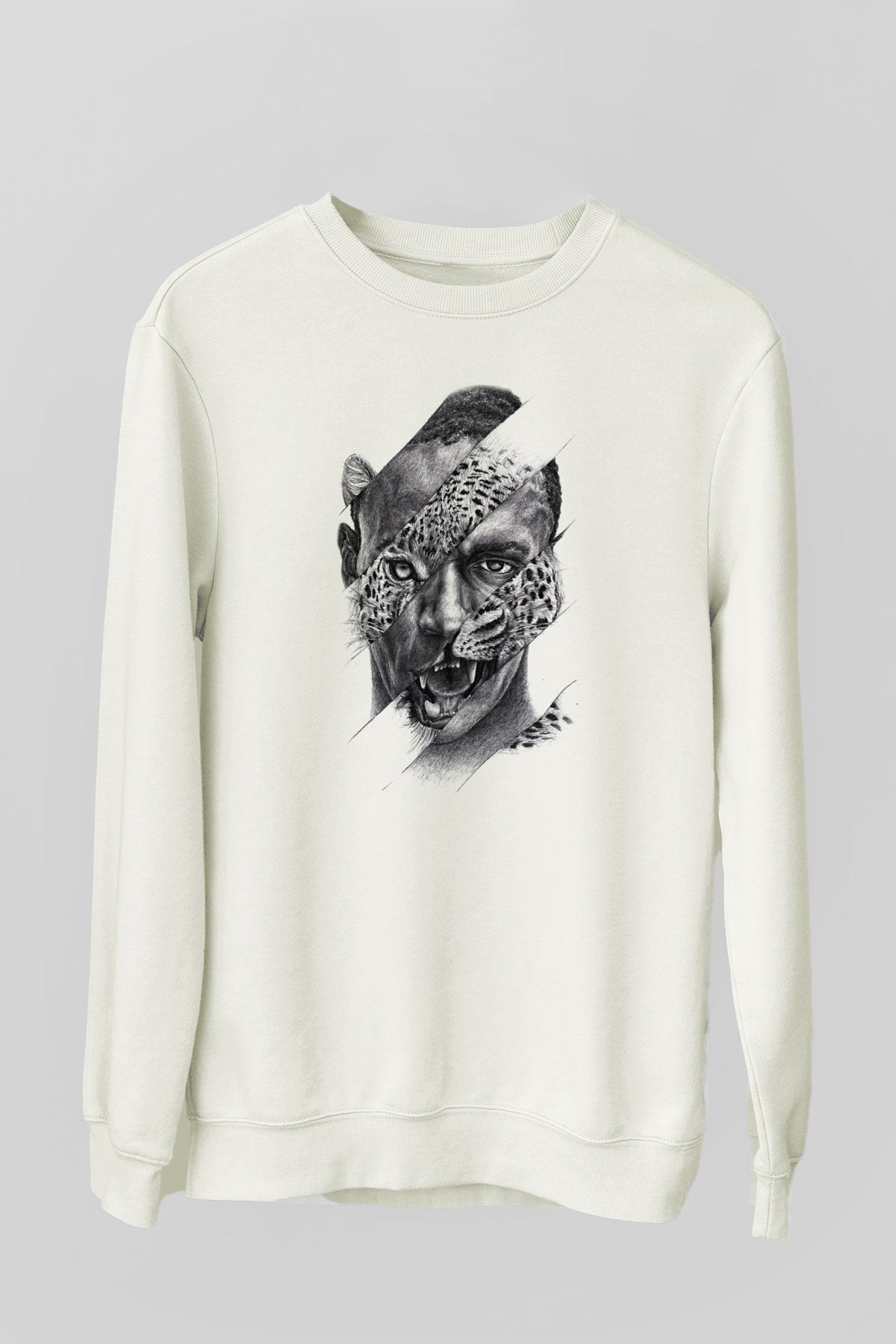 Çita Beyaz Unisex Sweatshirt