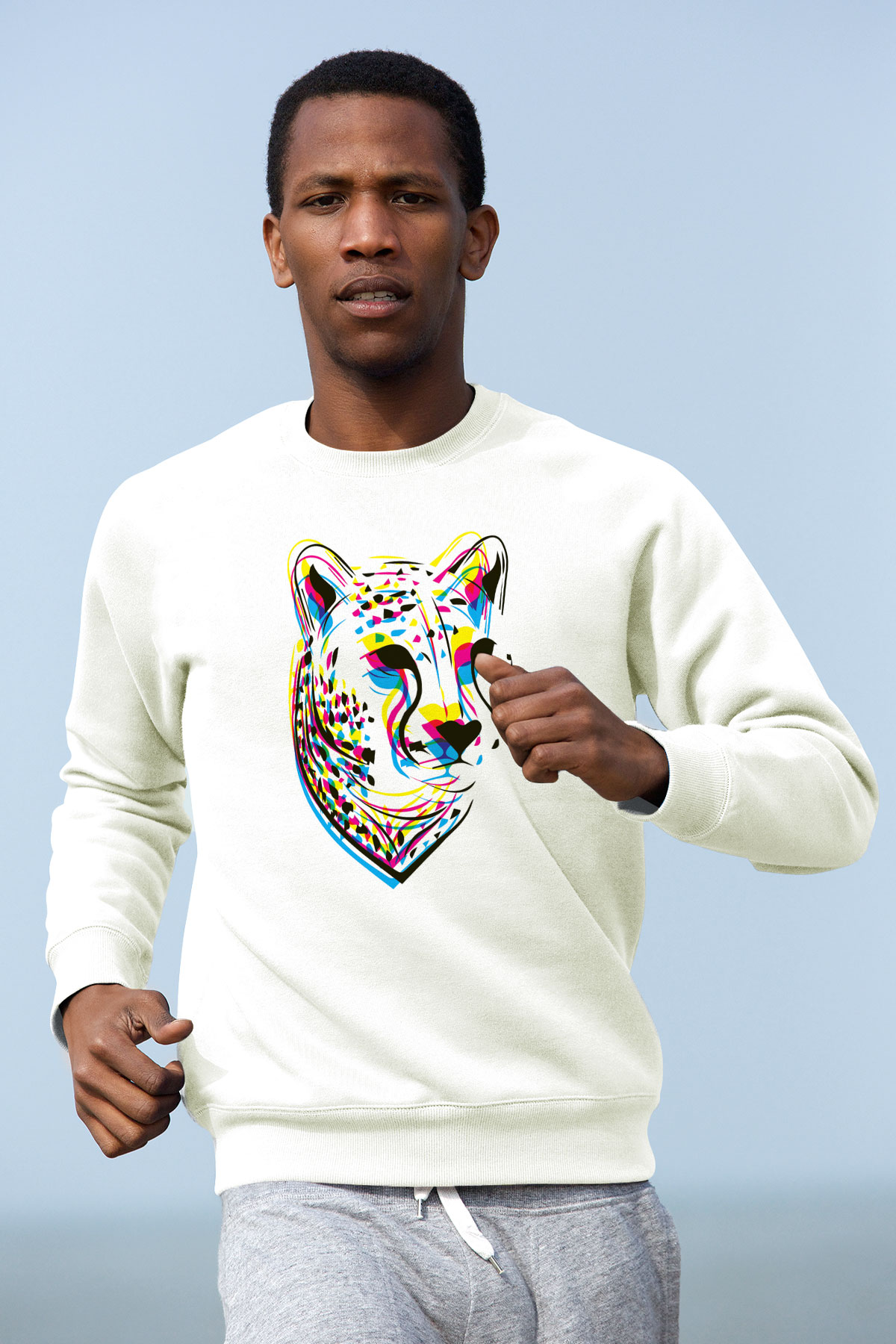 Çita Beyaz Unisex Sweatshirt