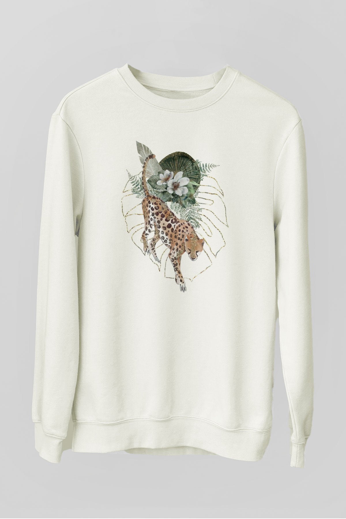 Çita Beyaz Unisex Sweatshirt