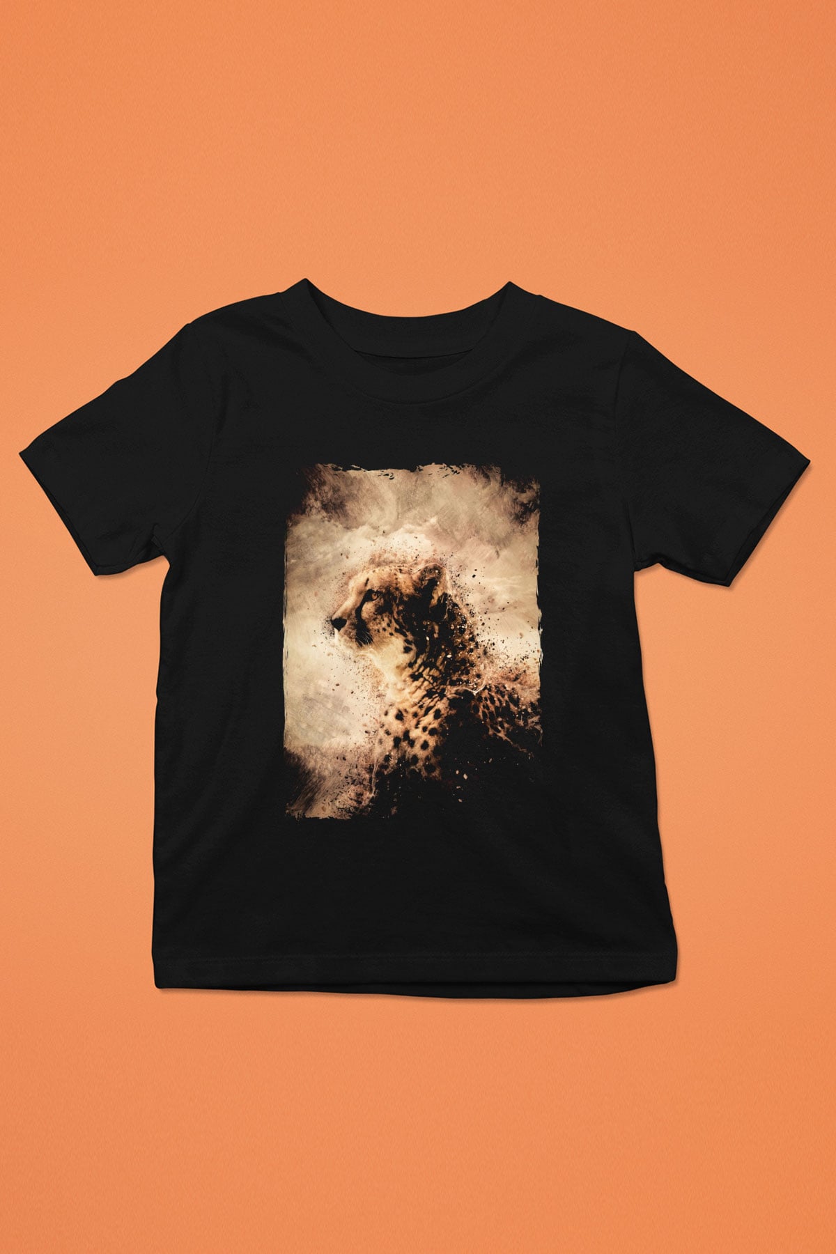 Çita Siyah Unisex Çocuk Tişört