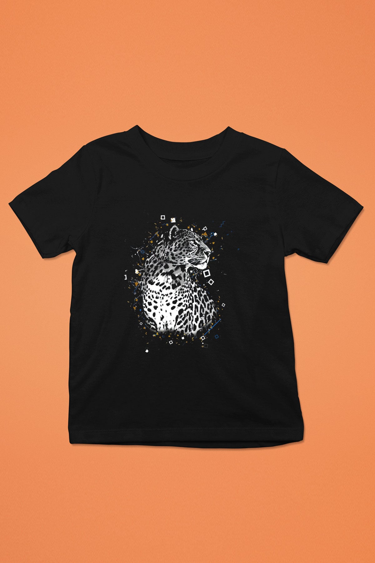 Çita Siyah Unisex Çocuk Tişört