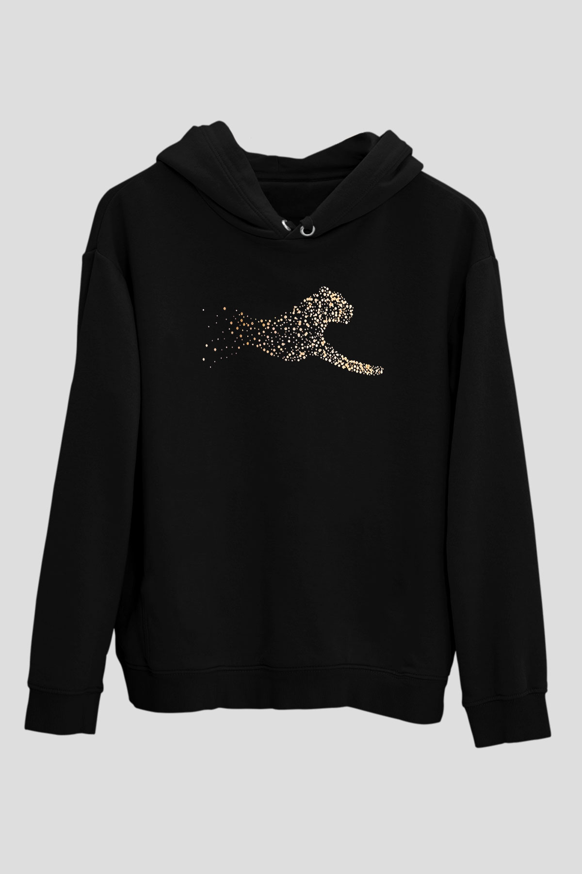 Çita Siyah Unisex Hoodie