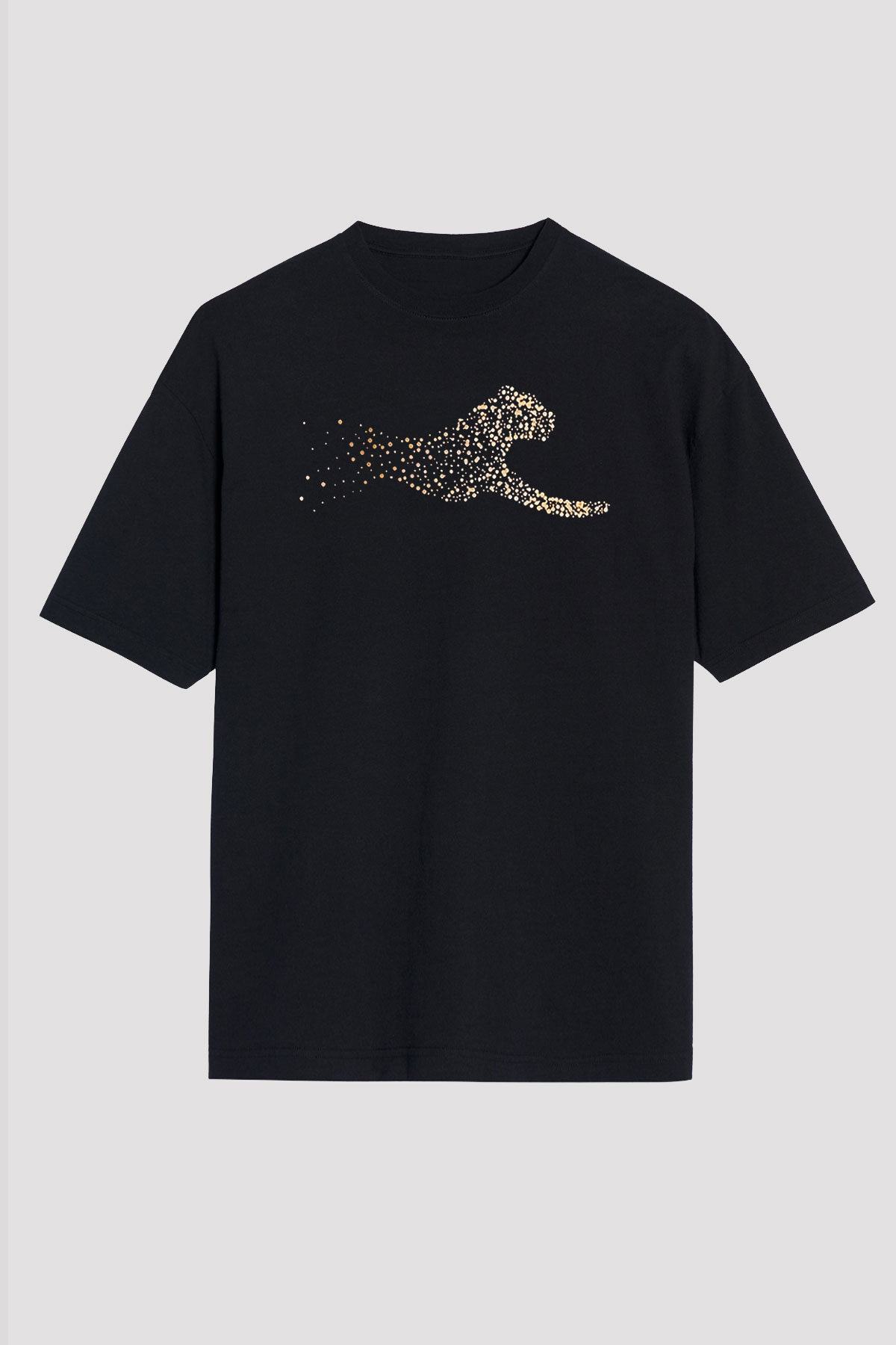 Çita Siyah Unisex Oversize Tişört T-Shirt