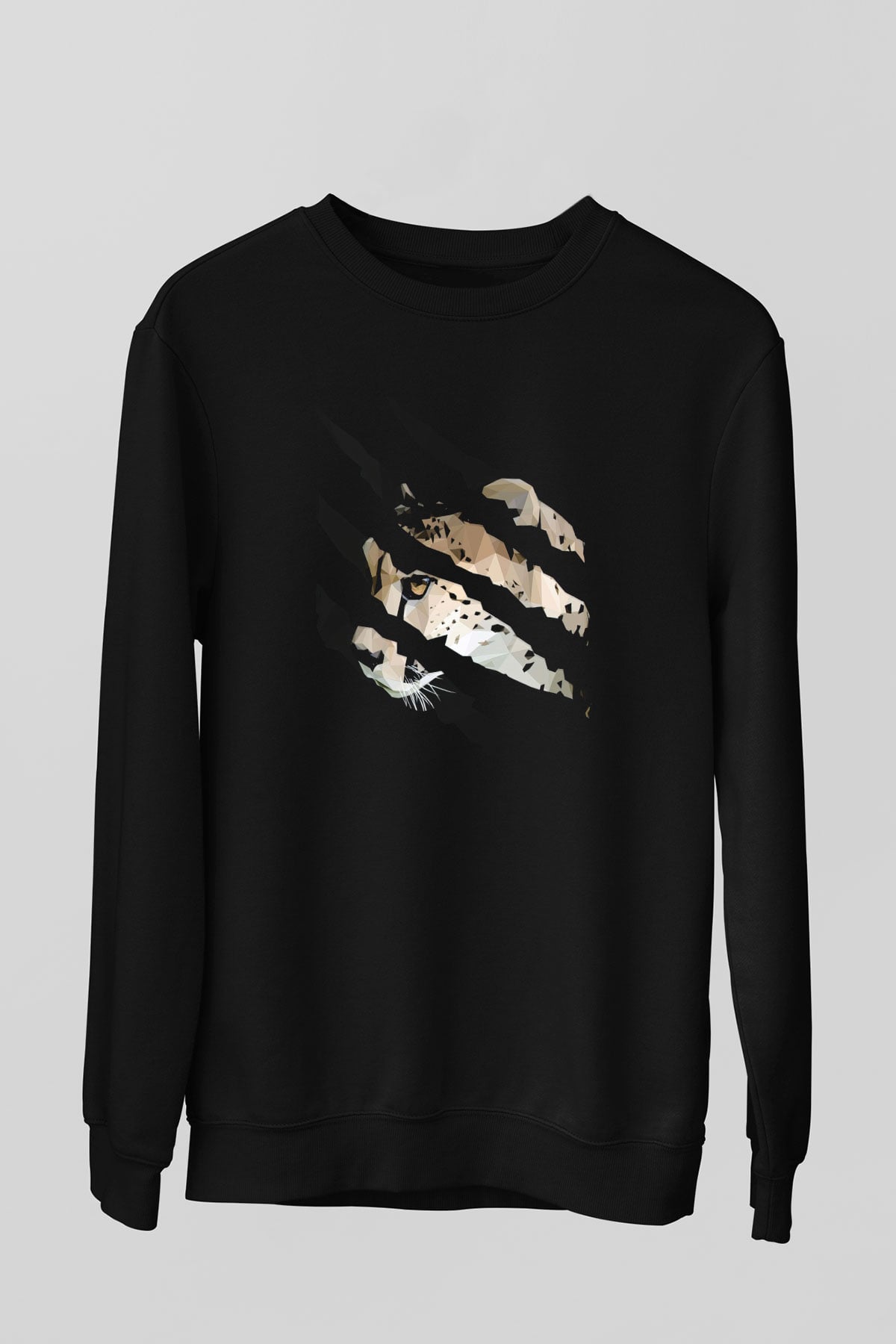 Çita Siyah Unisex Sweatshirt