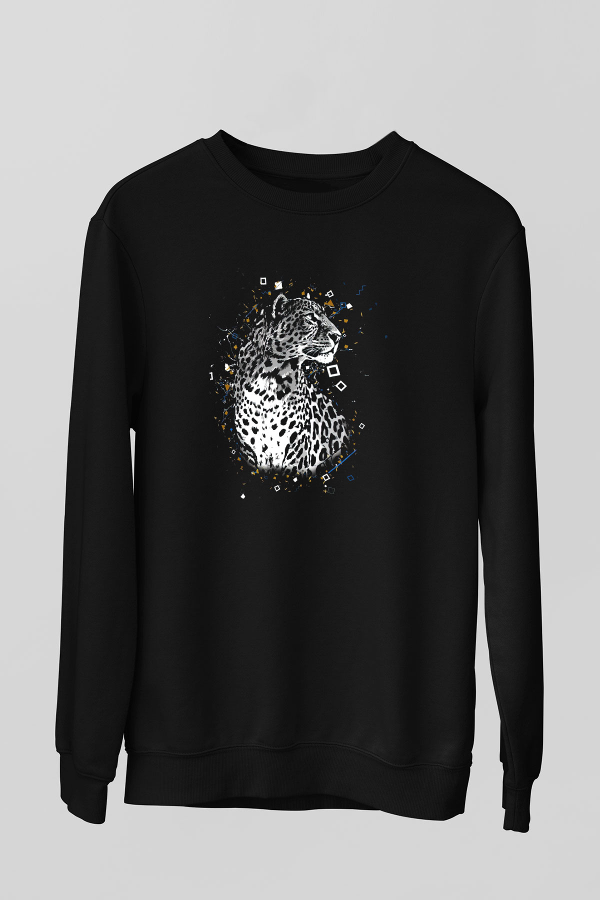 Çita Siyah Unisex Sweatshirt