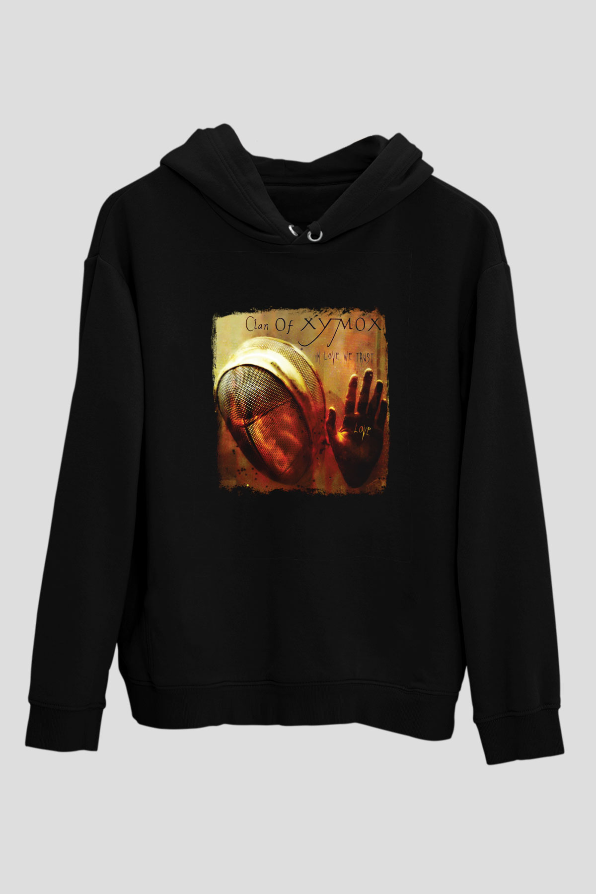 Clan of Xymox Baskılı Unisex Siyah Hoodie