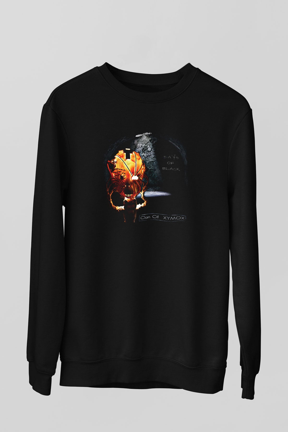 Clan of Xymox Baskılı Unisex Siyah Sweatshirt