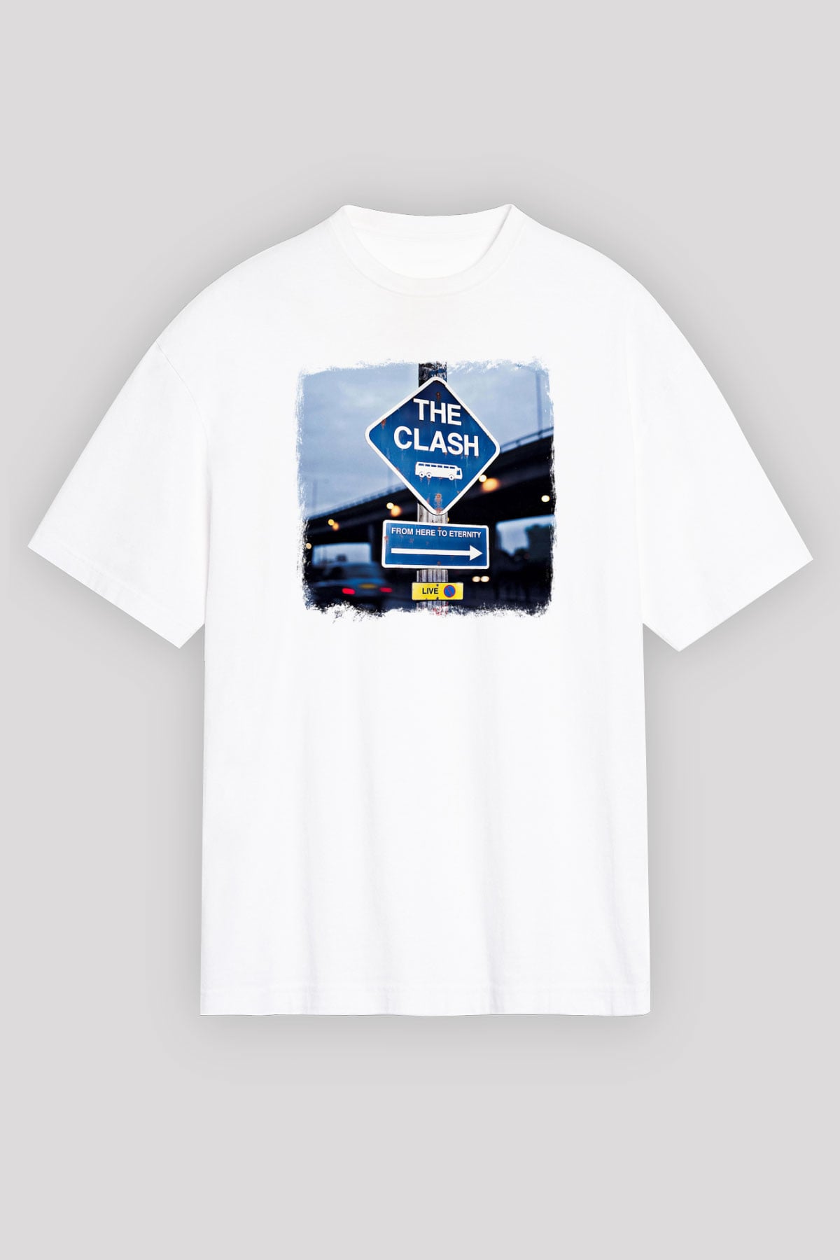 Clash (The) Baskılı Unisex Beyaz Oversize Tişört