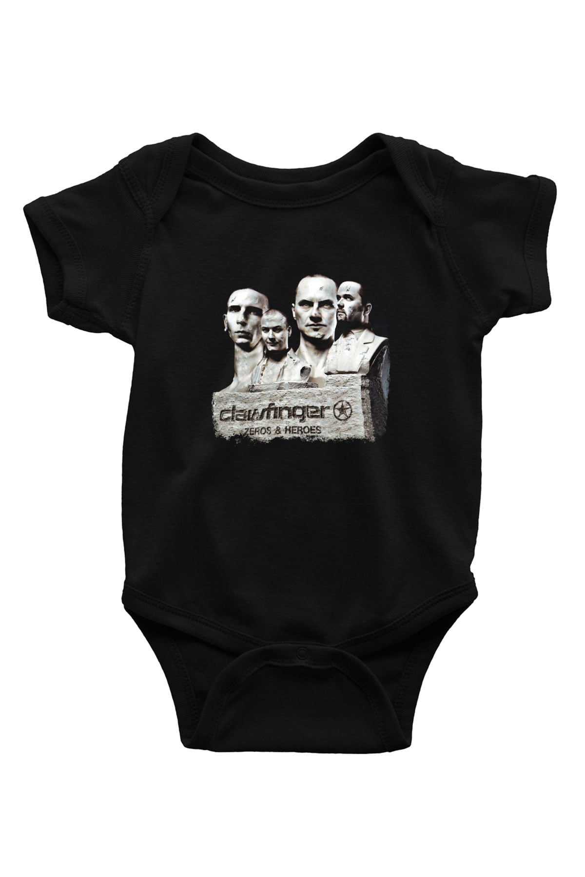 Clawfinger Baskılı Unisex Siyah Bebek Body - Zıbın