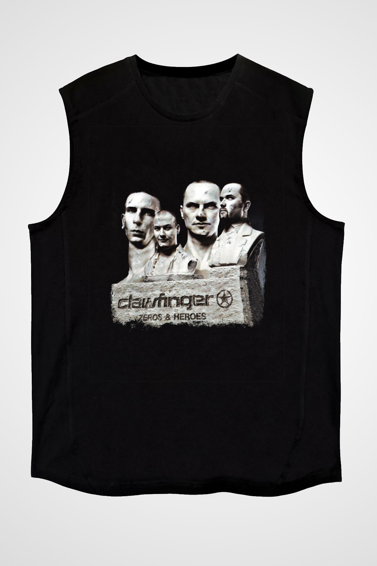 Clawfinger Baskılı Unisex Siyah Kolsuz Tişört