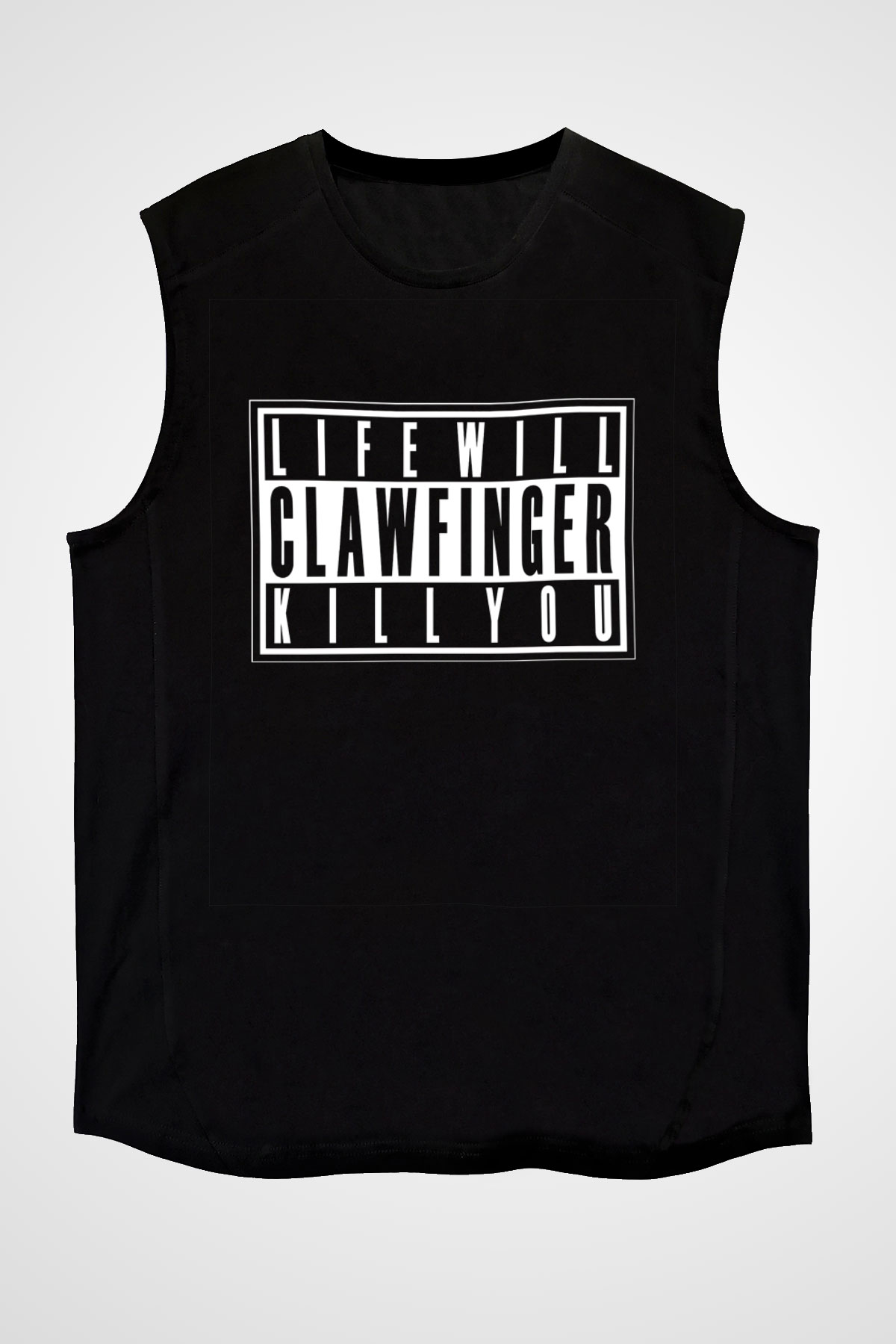 Clawfinger Baskılı Unisex Siyah Kolsuz Tişört