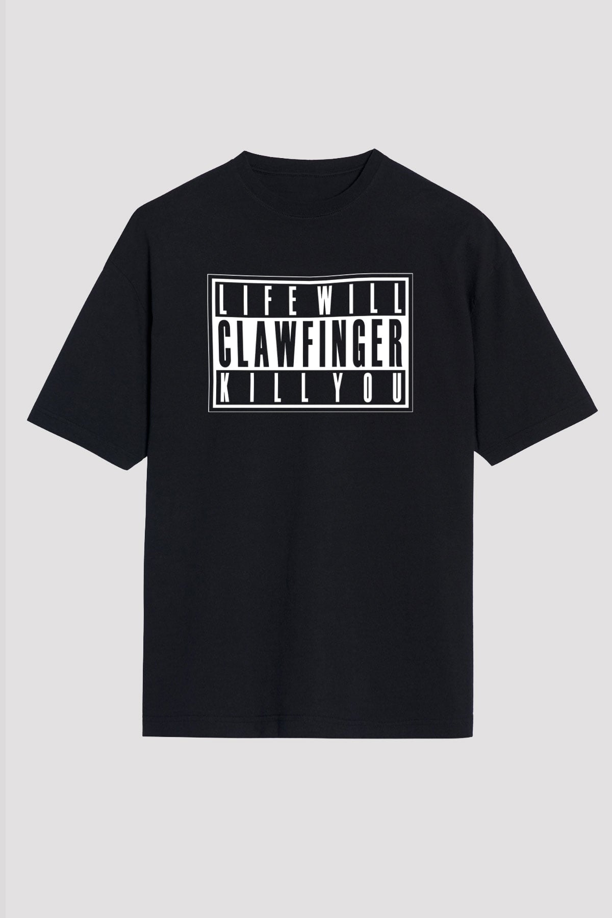 Clawfinger Baskılı Unisex Siyah Oversize Tişört