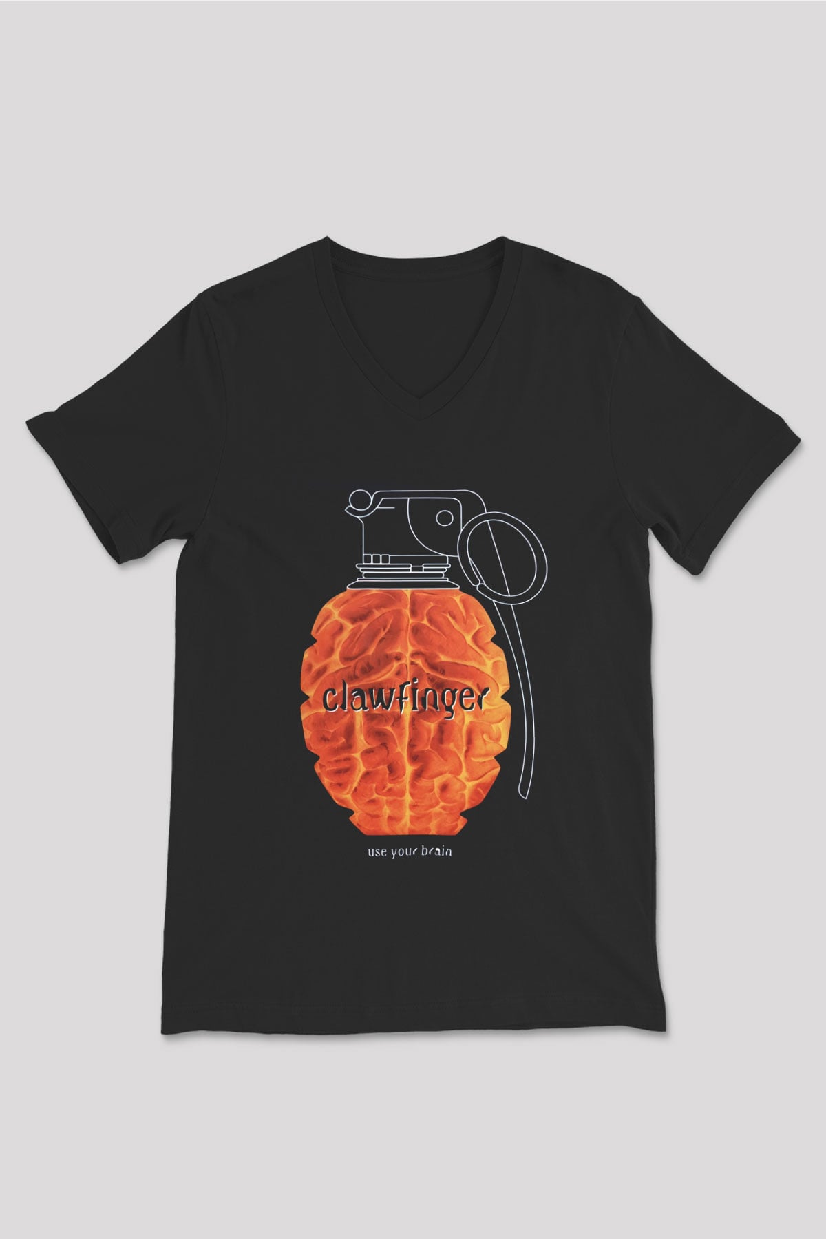Clawfinger Siyah Unisex V Yaka Tişört