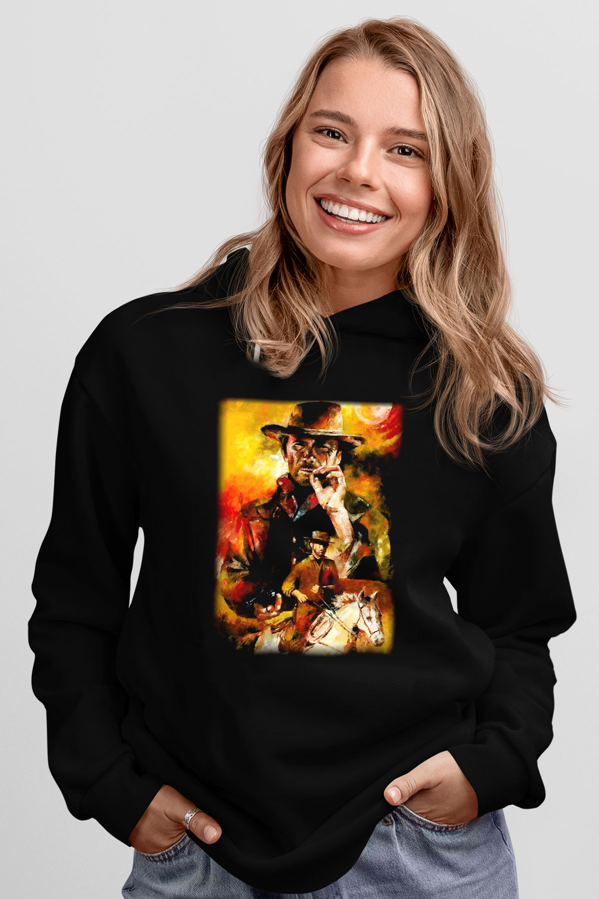 Clint Eastwood Siyah Unisex Hoodie