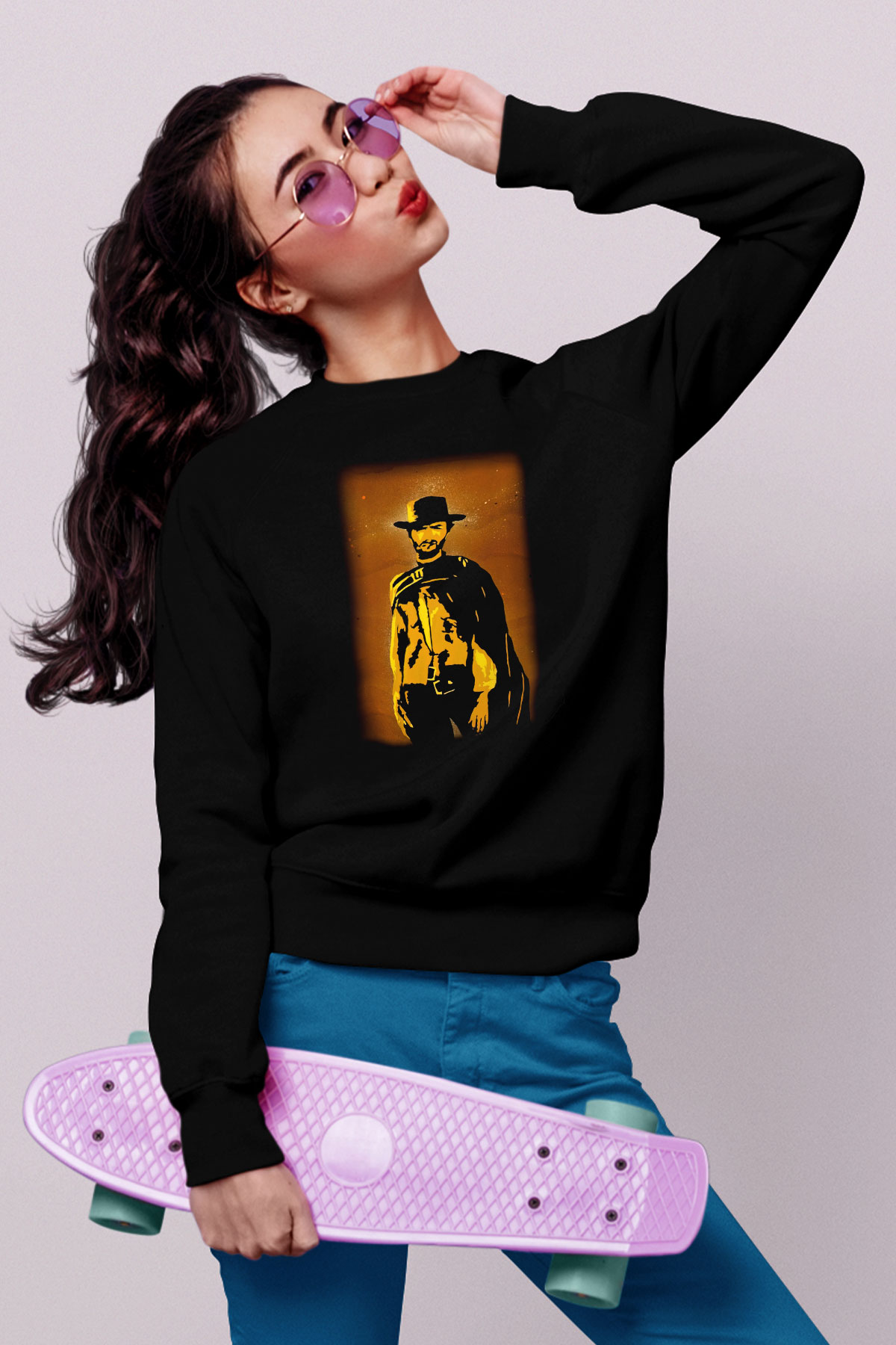 Clint Eastwood Siyah Unisex Sweatshirt