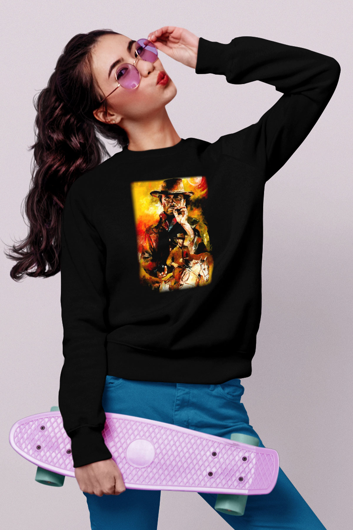 Clint Eastwood Siyah Unisex Sweatshirt