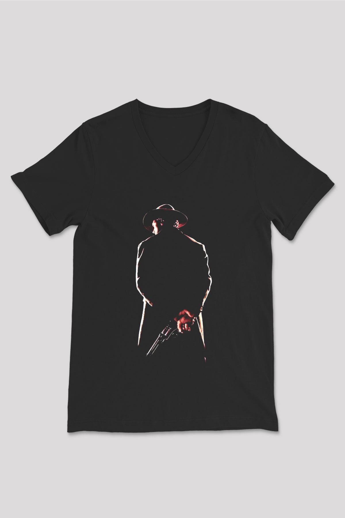 Clint Eastwood Siyah Unisex V Yaka Tişört T-Shirt