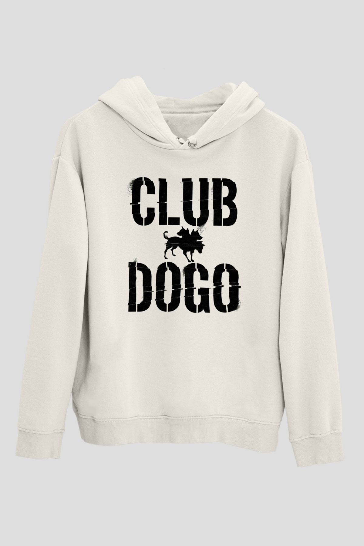 Club Dogo Beyaz Unisex Kapşonlu Sweatshirt