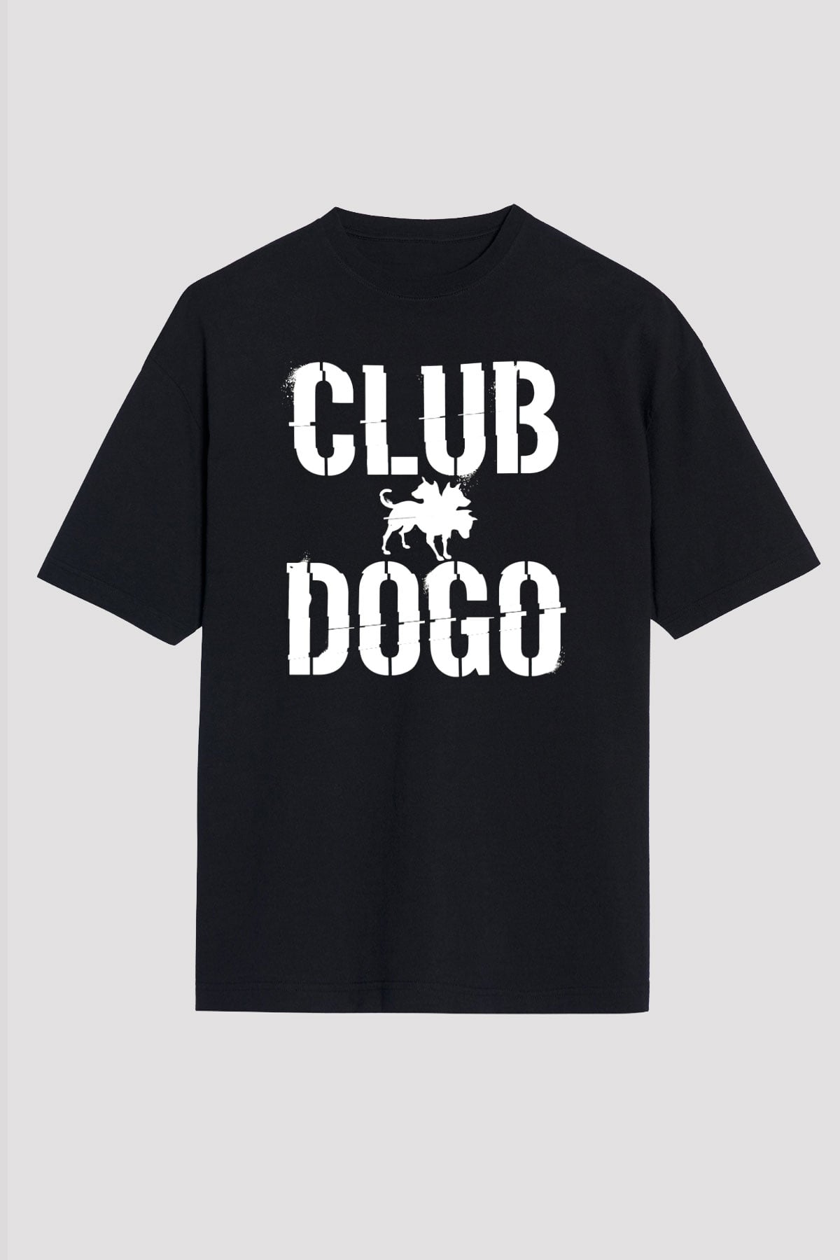 Club Dogo Siyah Unisex Oversize Tişört T-Shirt