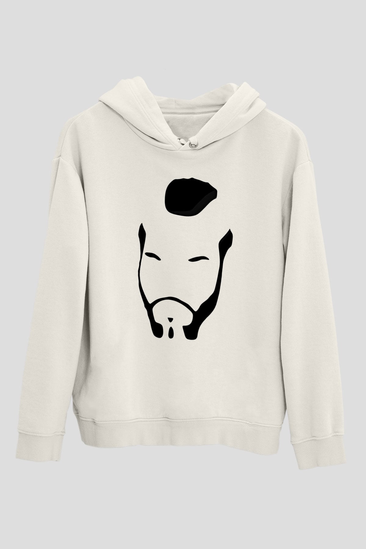 Clubber Baskılı Beyaz Unisex Kapüşonlu Sweatshirt