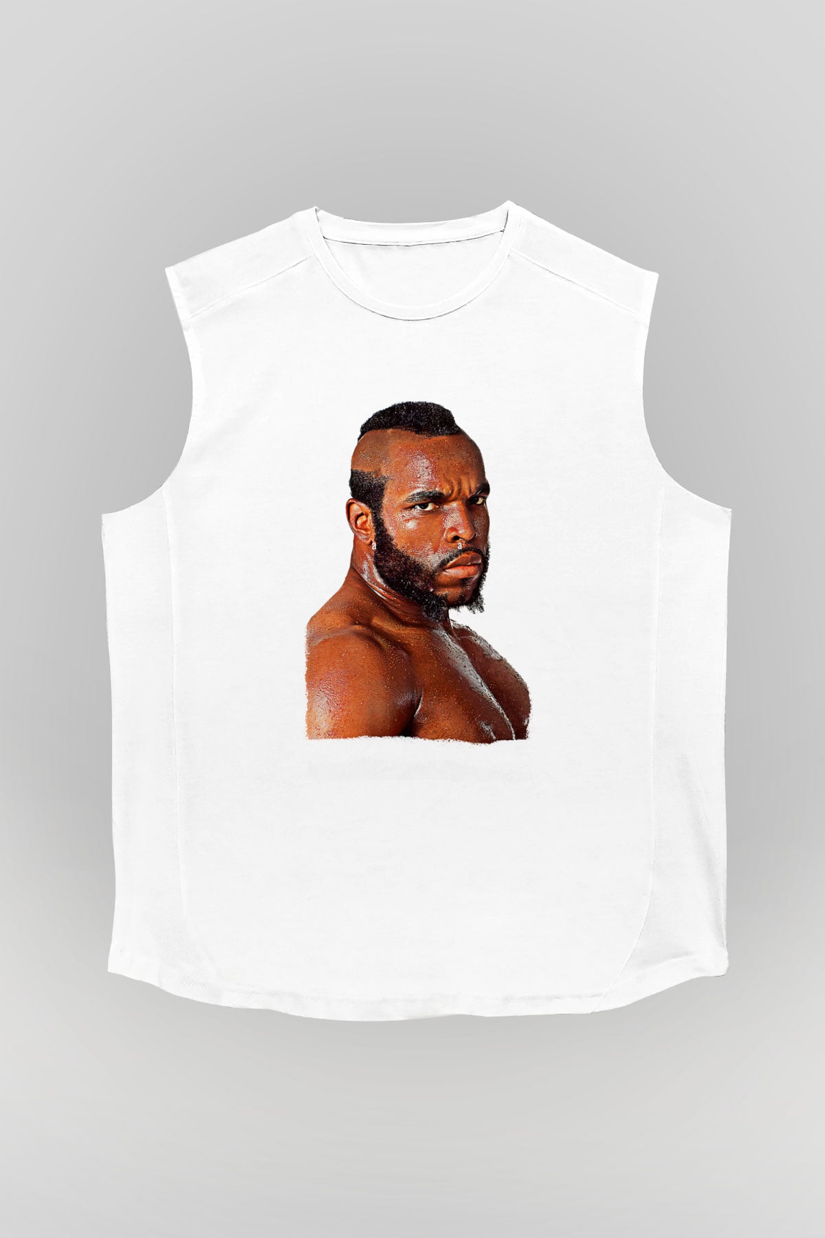 Clubber Baskılı Beyaz Unisex Kolsuz Tişört - Tshirt