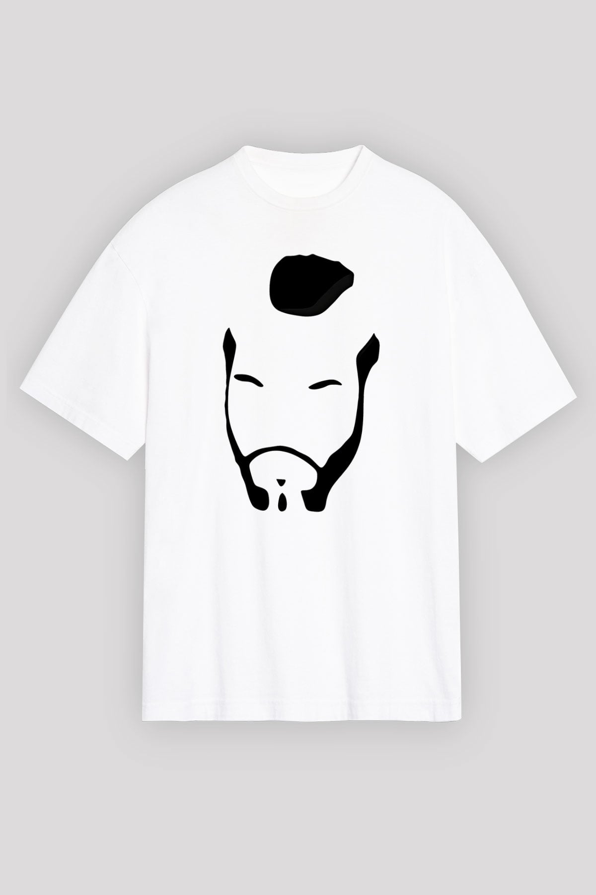 Clubber Baskılı Beyaz Unisex Oversize Tişört - Tshirt