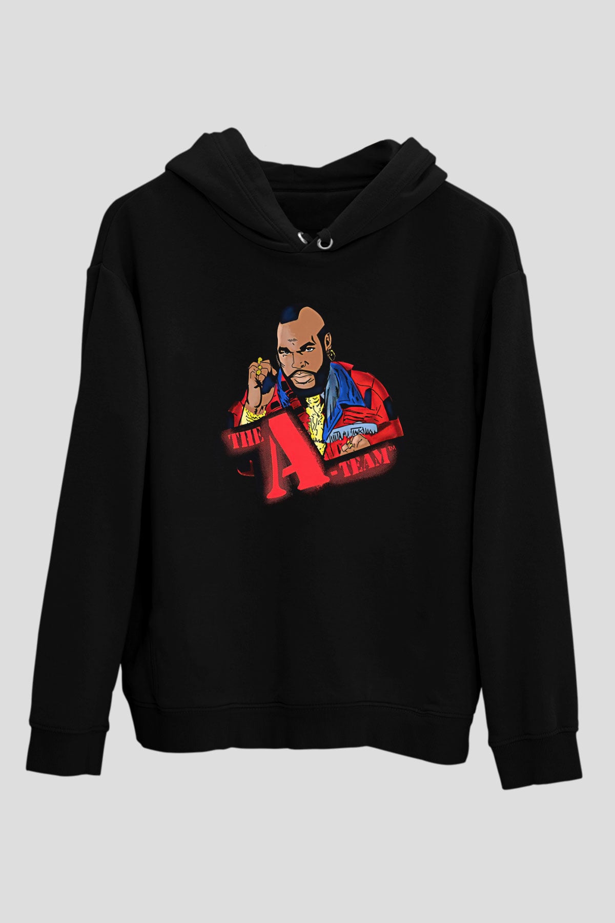 Clubber Baskılı Unisex Siyah Kapüşonlu Sweatshirt