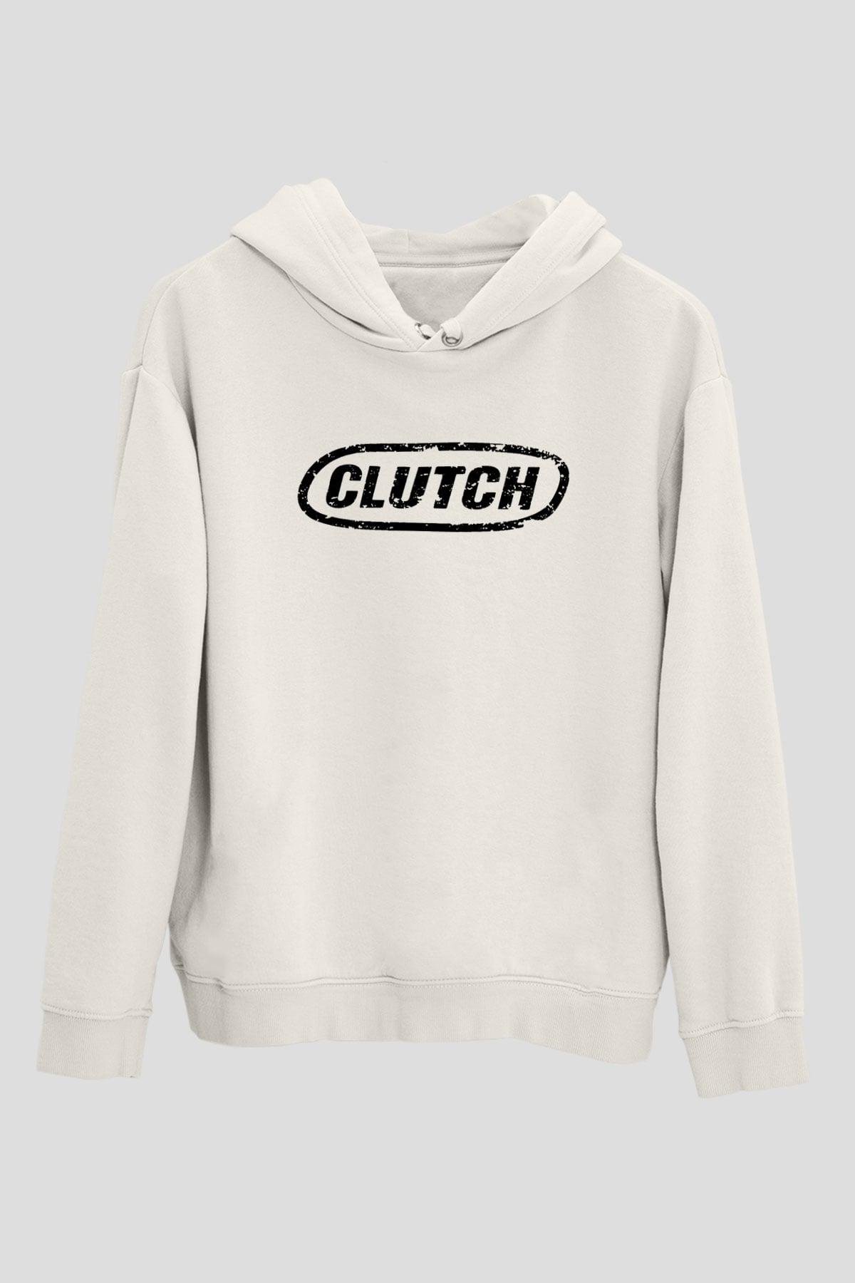 Clutch Beyaz Unisex Kapşonlu Sweatshirt