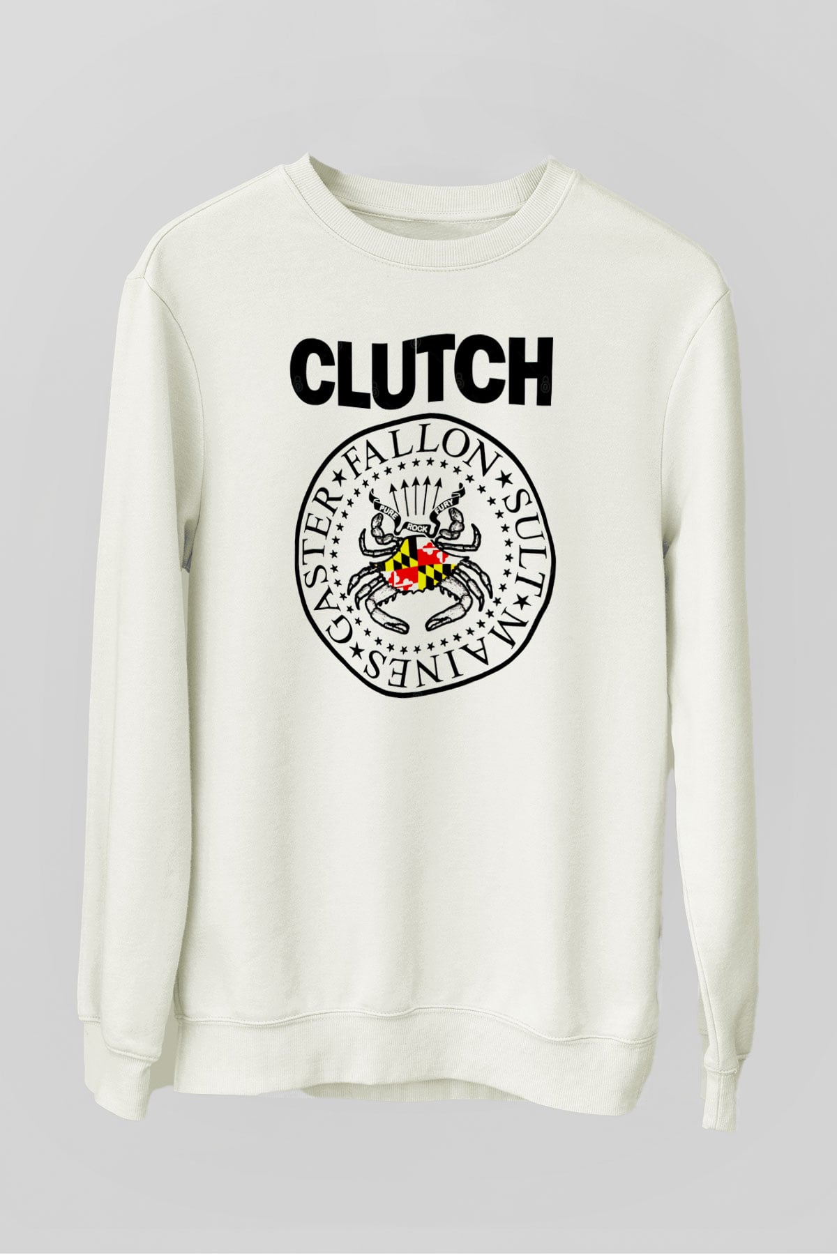 Clutch Beyaz Unisex Sweatshirt