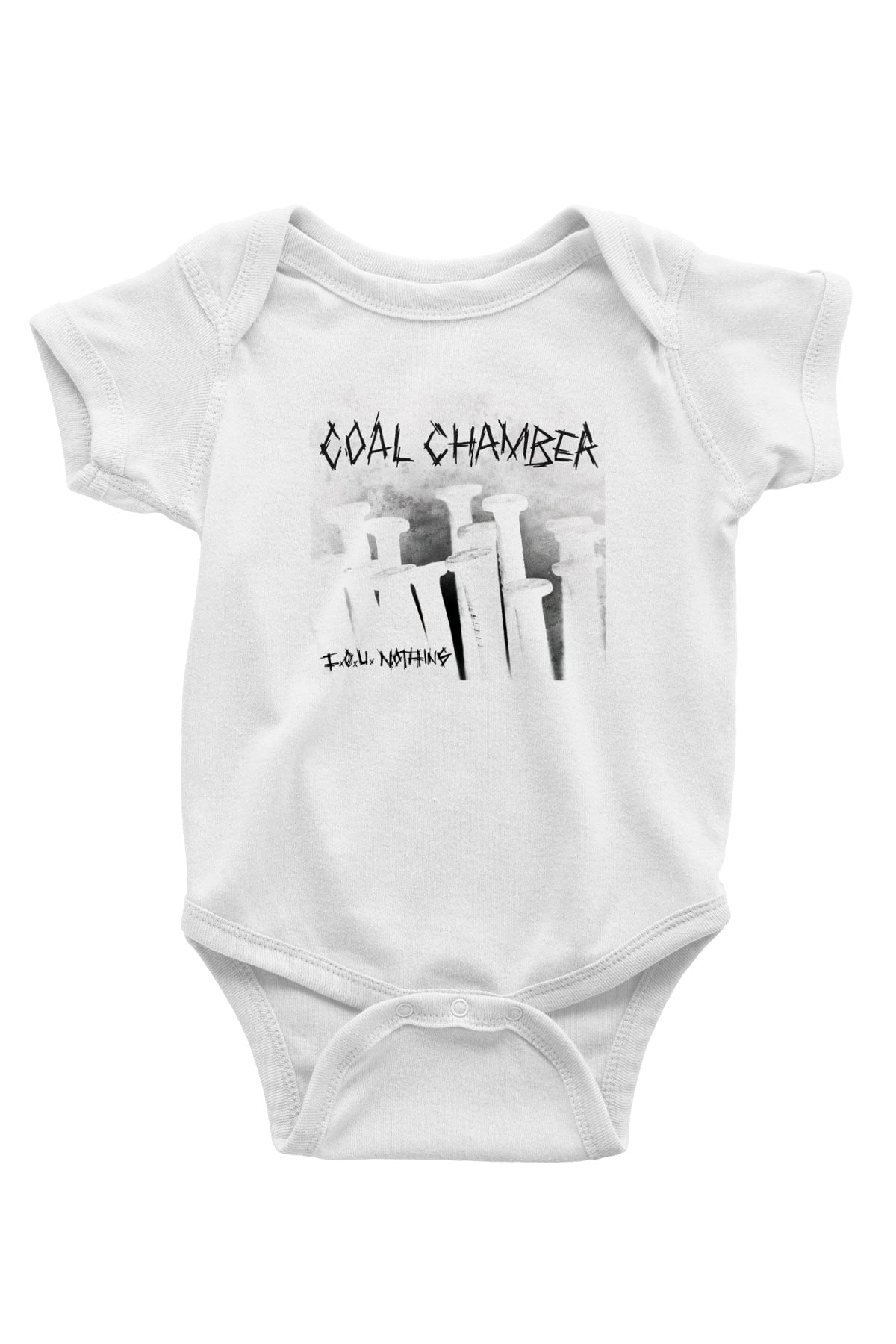 Coal Chamber Baskılı Beyaz Unisex Bebek Body - Zıbın