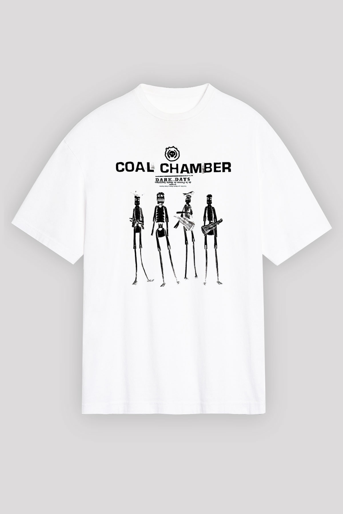 Coal Chamber Beyaz Unisex Oversize Tişört T-Shirt