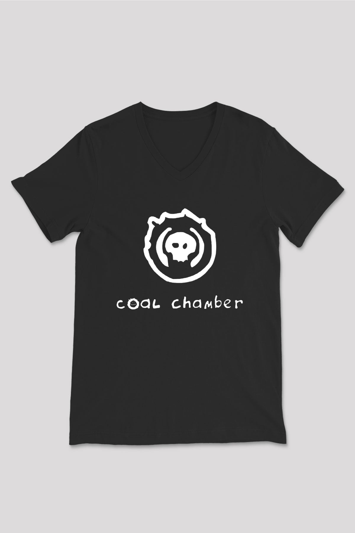 Coal Chamber Siyah Unisex V Yaka Tişört T-Shirt