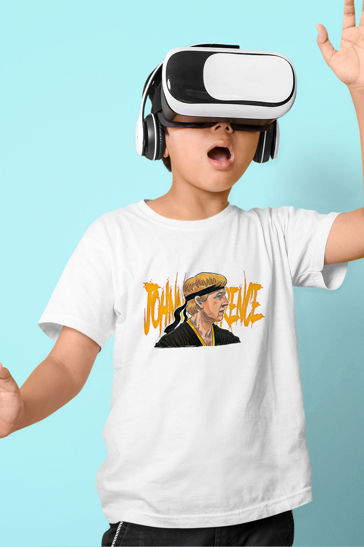 Cobra Kai Baskılı Beyaz Unisex Beyaz Çocuk Tişört - Tshirt