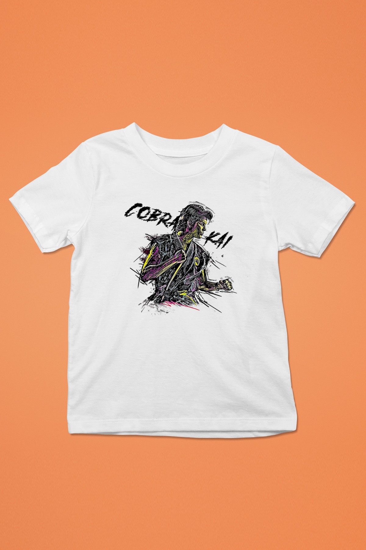 Cobra Kai Baskılı Beyaz Unisex Beyaz Çocuk Tişört - Tshirt