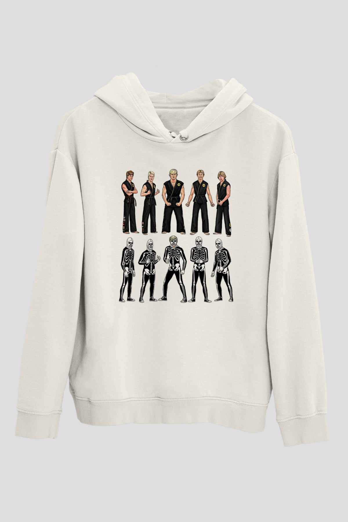 Cobra Kai Baskılı Beyaz Unisex Hoodie