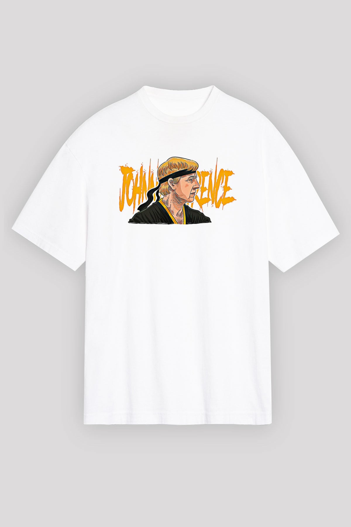 Cobra Kai Baskılı Beyaz Unisex Oversize Tişört - Tshirt