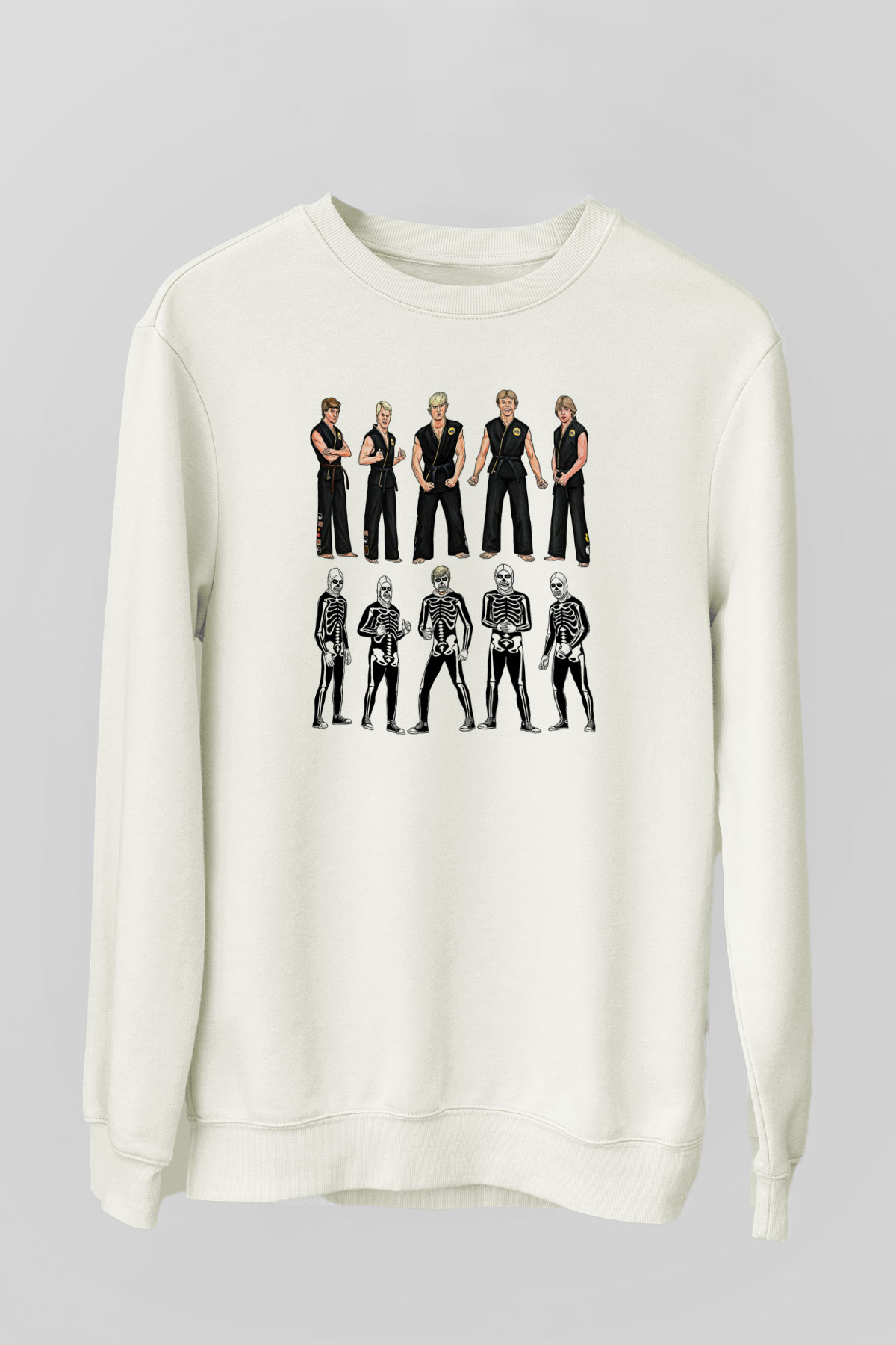 Cobra Kai Baskılı Beyaz Unisex Sweatshirt