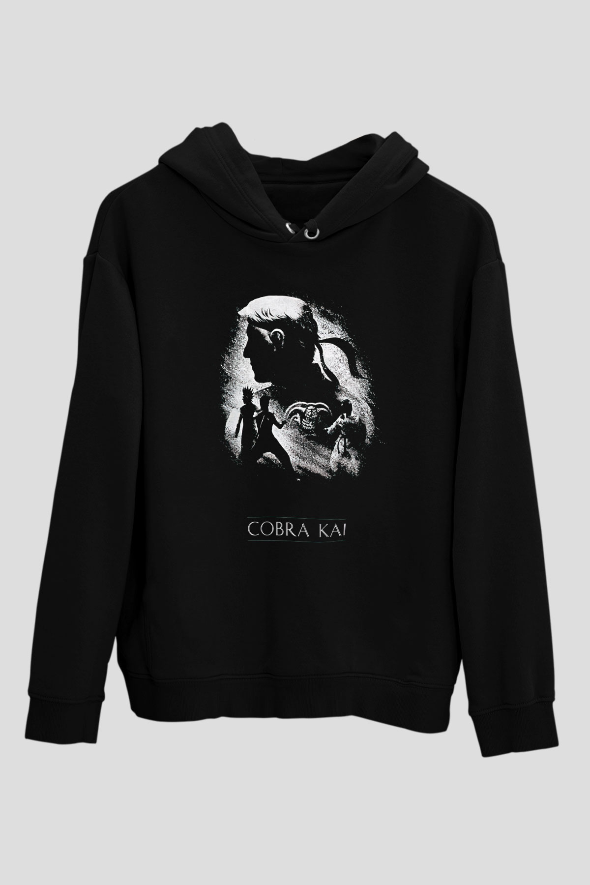 Cobra Kai Baskılı Unisex Siyah Hoodie
