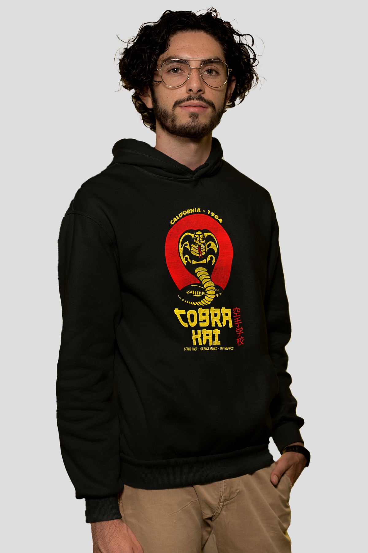 Cobra Kai Baskılı Unisex Siyah Hoodie