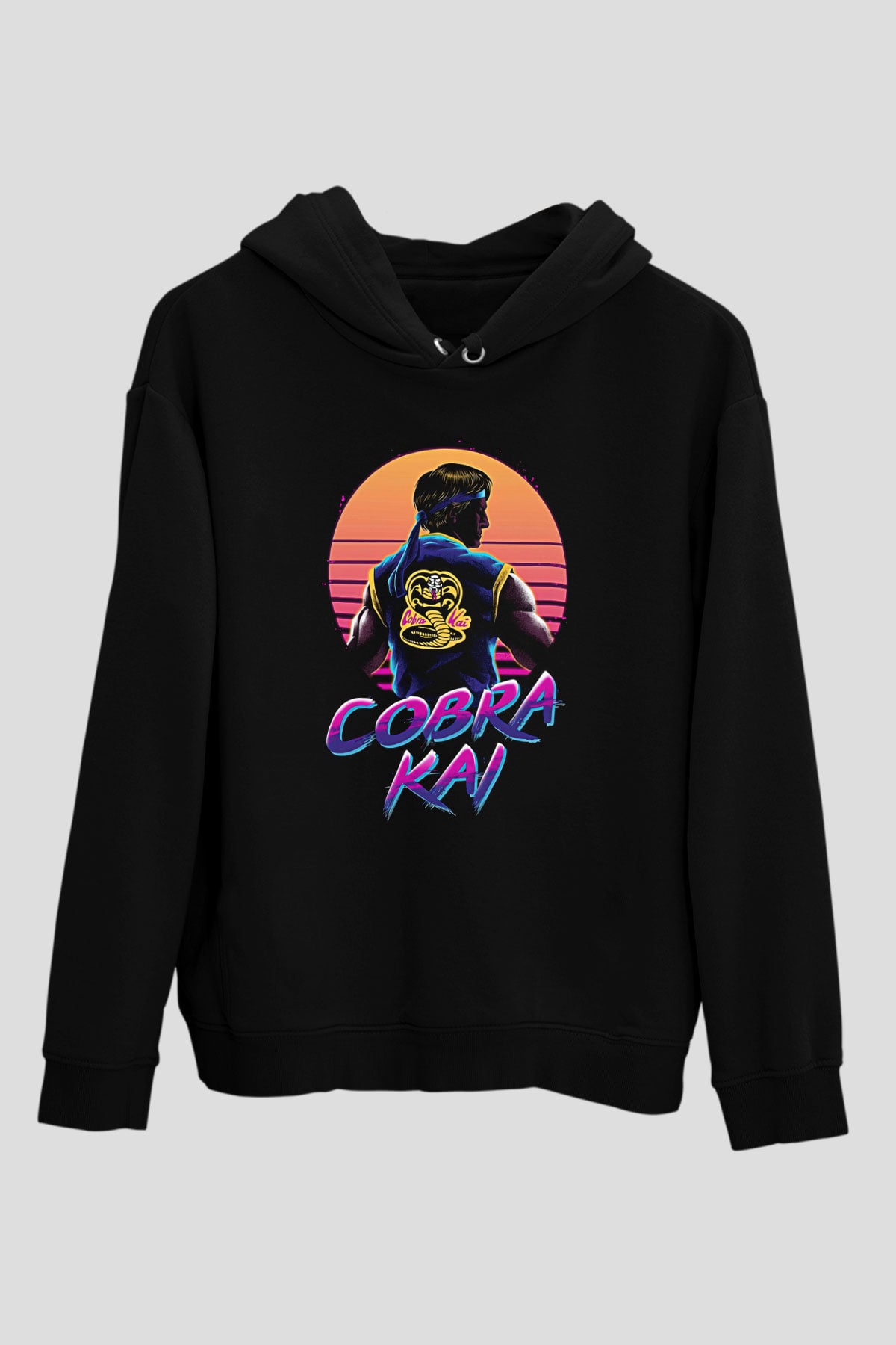 Cobra Kai Baskılı Unisex Siyah Hoodie