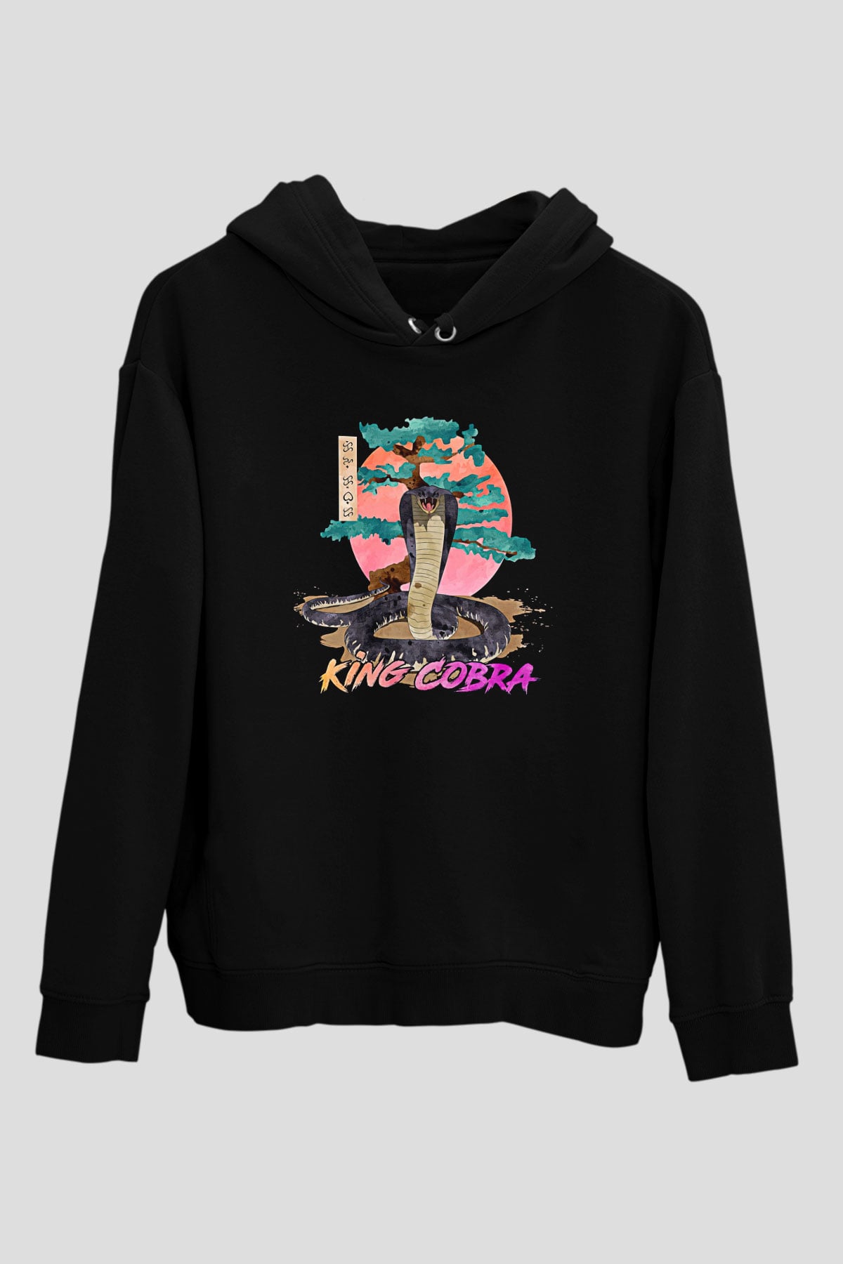 Cobra Kai Baskılı Unisex Siyah Hoodie