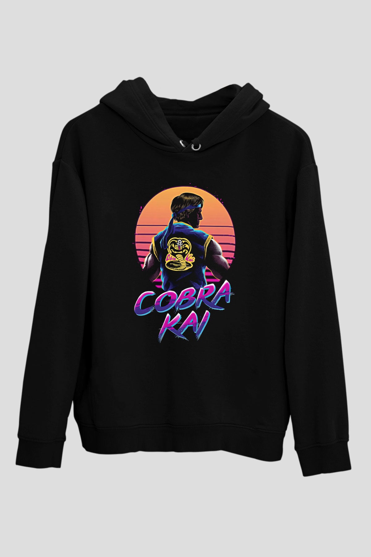 Cobra Kai Baskılı Unisex Siyah Hoodie