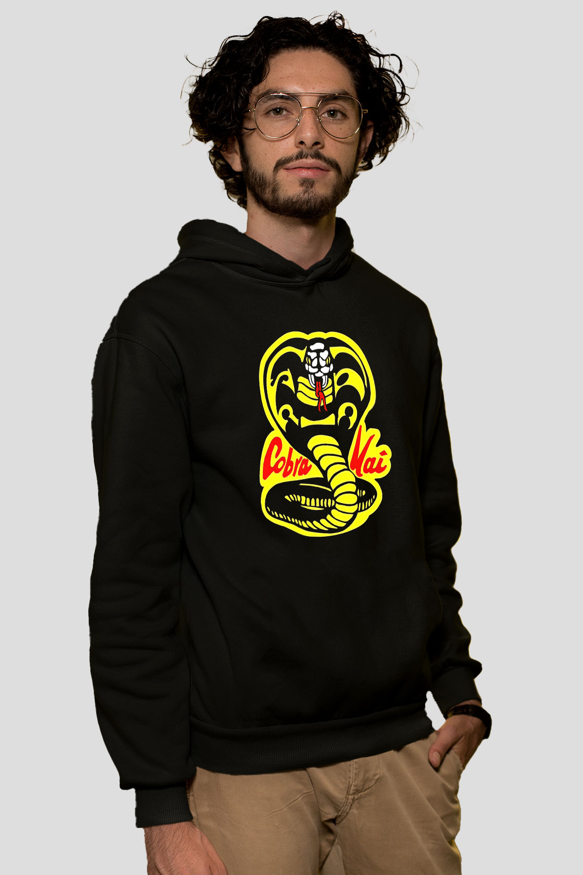 Cobra Kai Baskılı Unisex Siyah Hoodie