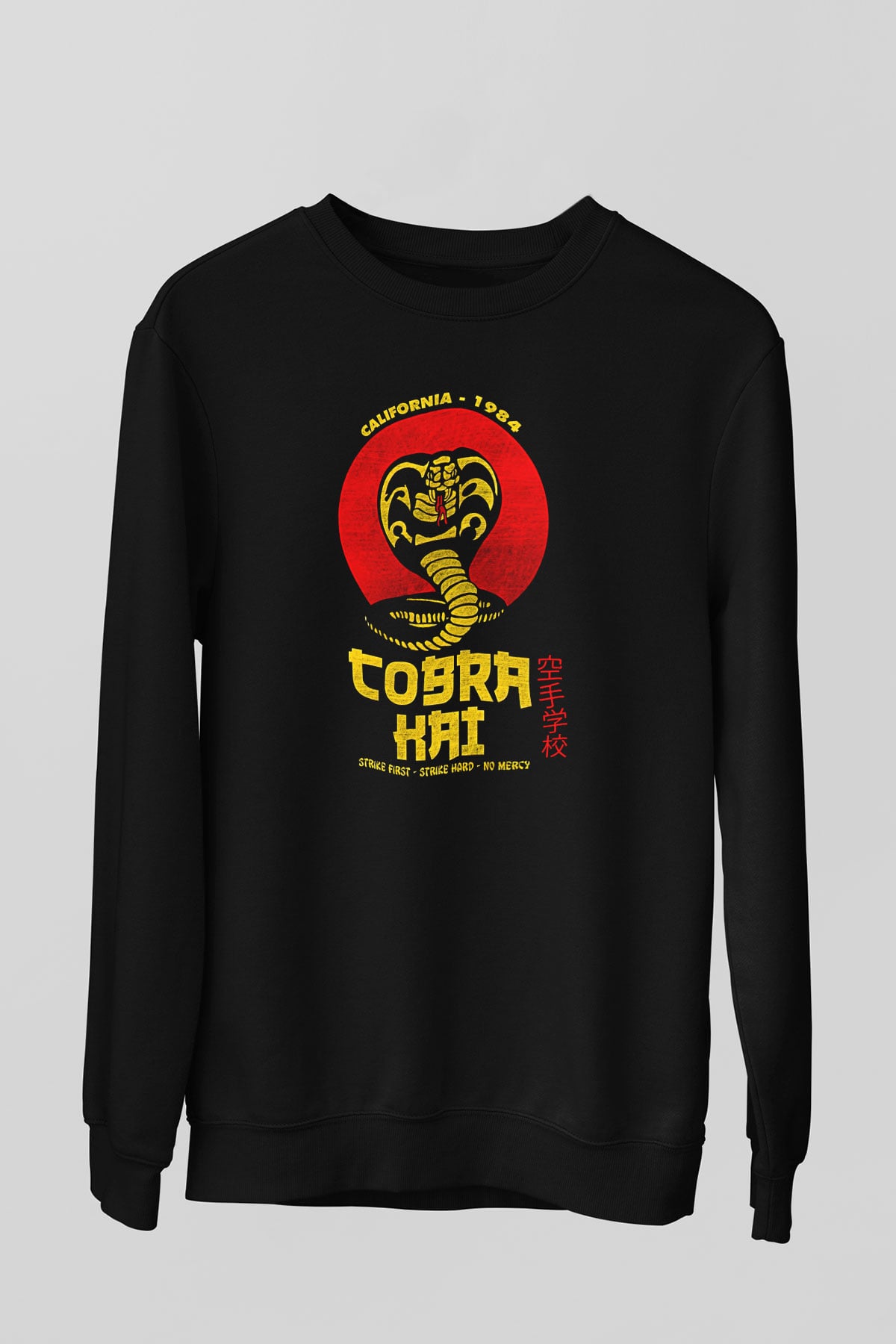 Cobra Kai Baskılı Unisex Siyah Sweatshirt