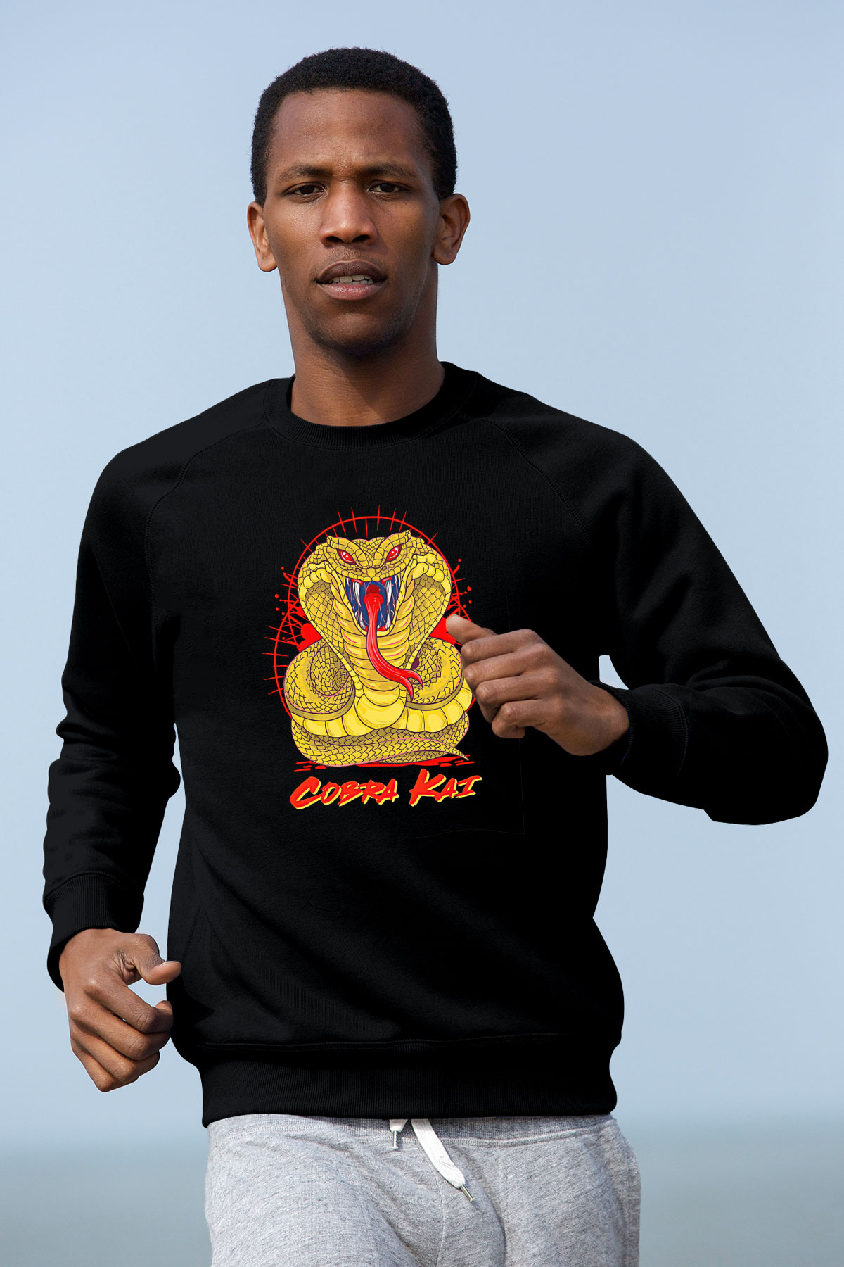 Cobra Kai Baskılı Unisex Siyah Sweatshirt