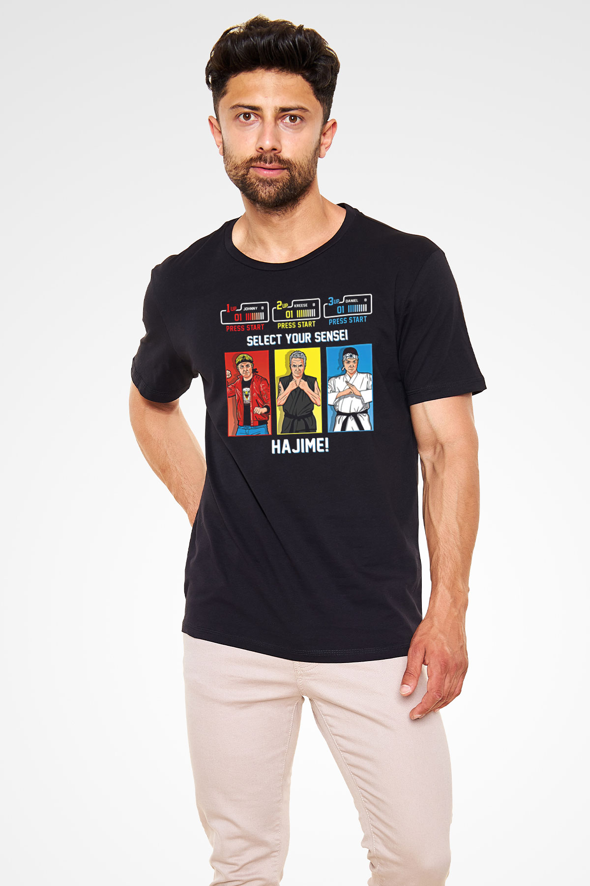 Cobra Kai Baskılı Unisex Siyah Tişört - Tshirt
