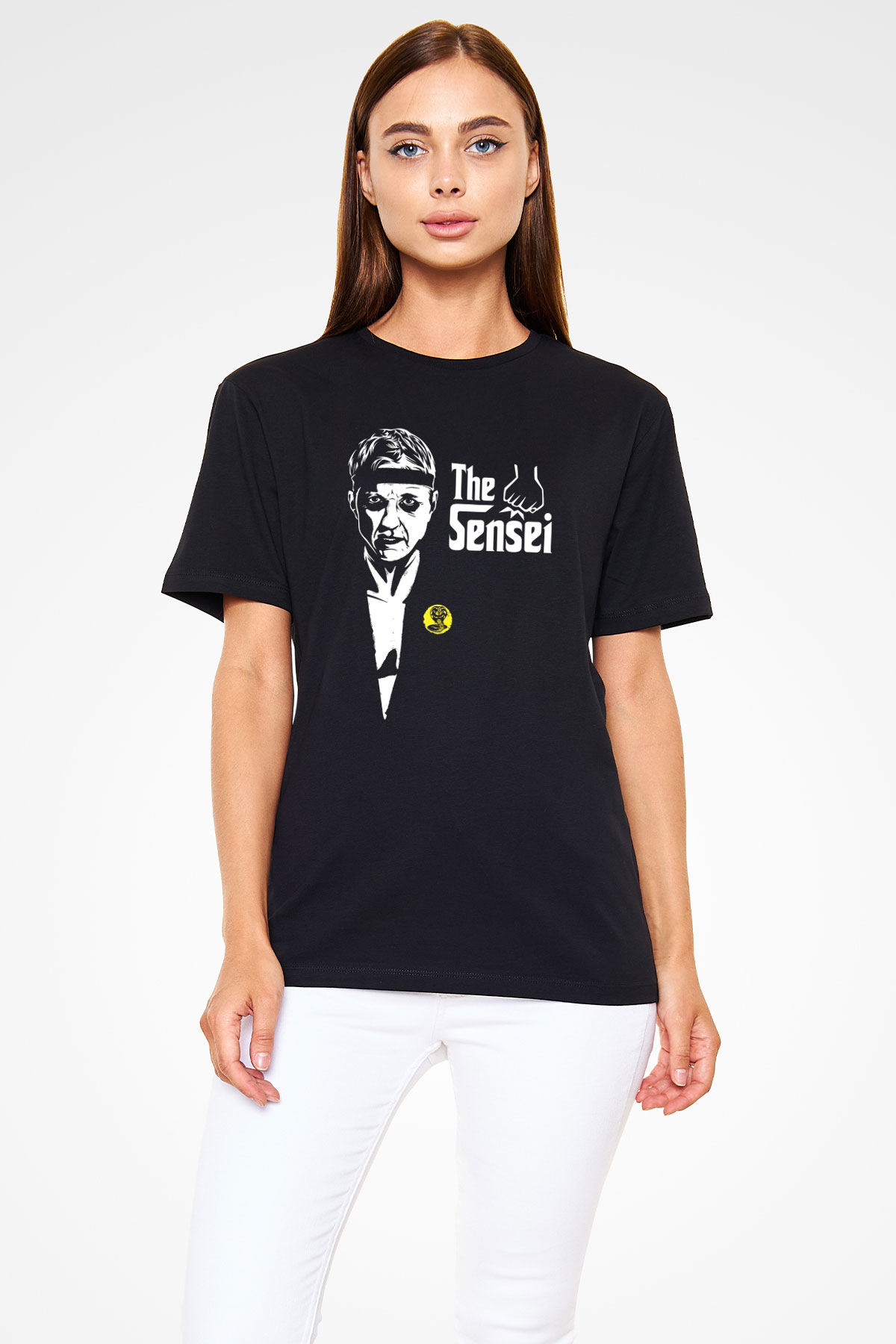 Cobra Kai Baskılı Unisex Siyah Tişört - Tshirt