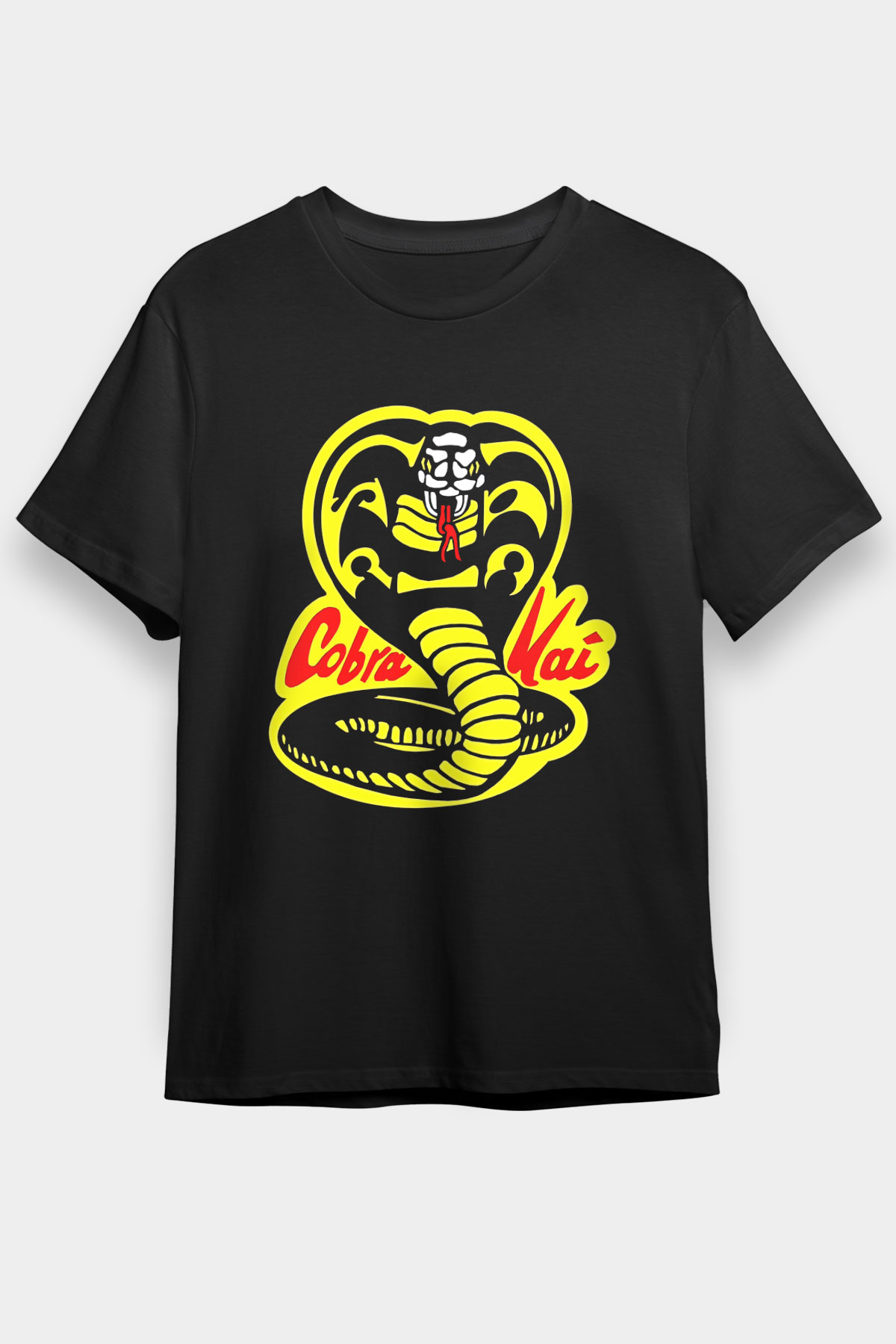 Cobra Kai Baskılı Unisex Siyah Tişört - Tshirt