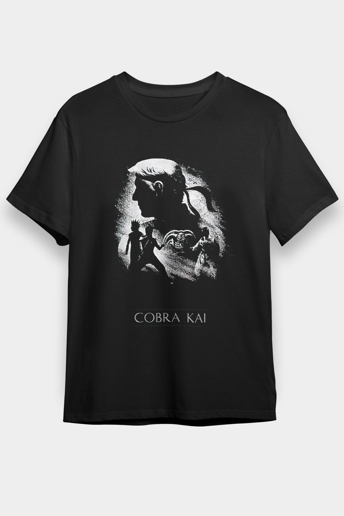 Cobra Kai Baskılı Unisex Siyah Tişört - Tshirt