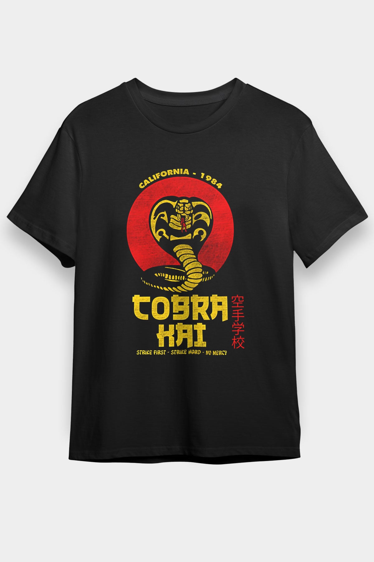 Cobra Kai Baskılı Unisex Siyah Tişört - Tshirt